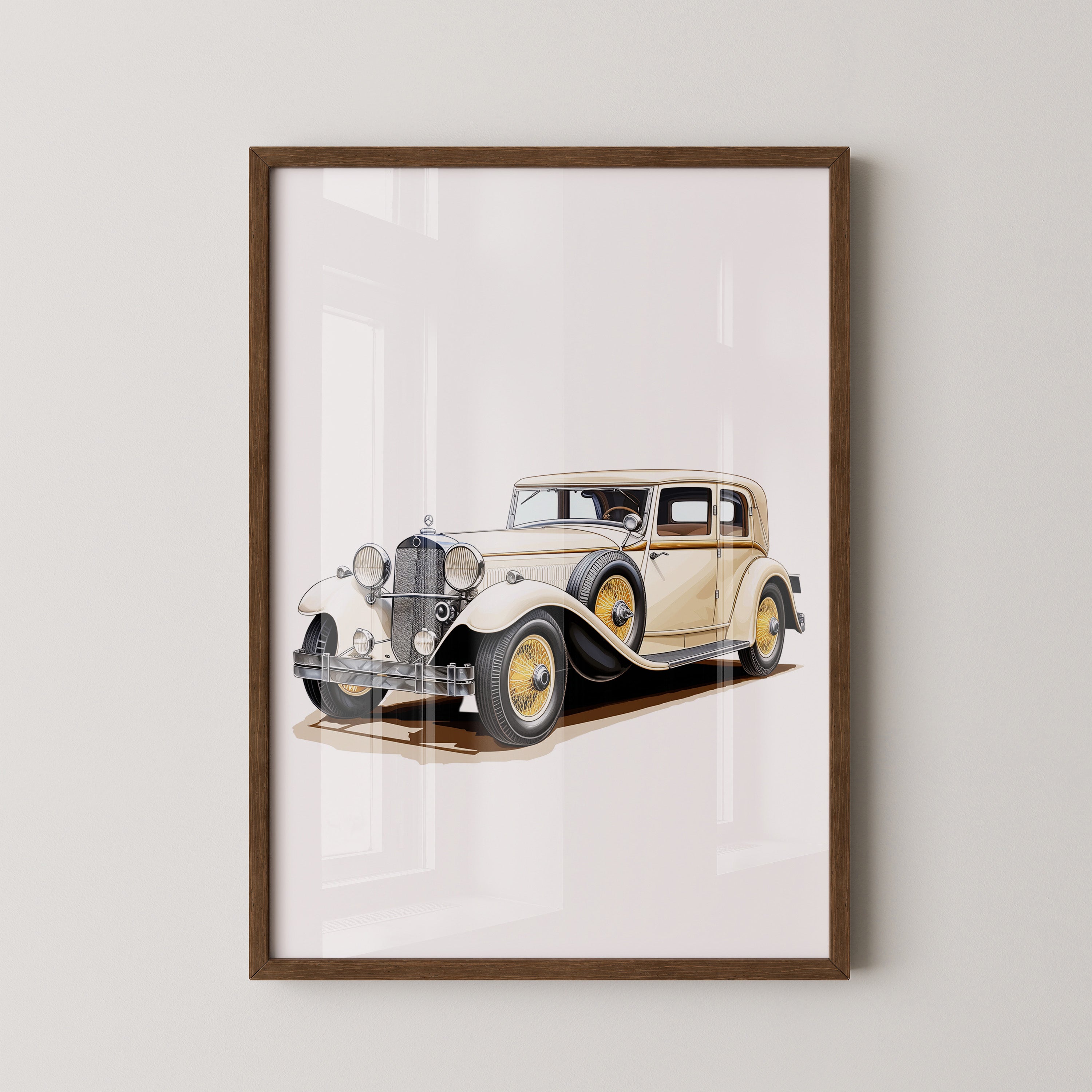 Klassischer Oldtimer cremefarben