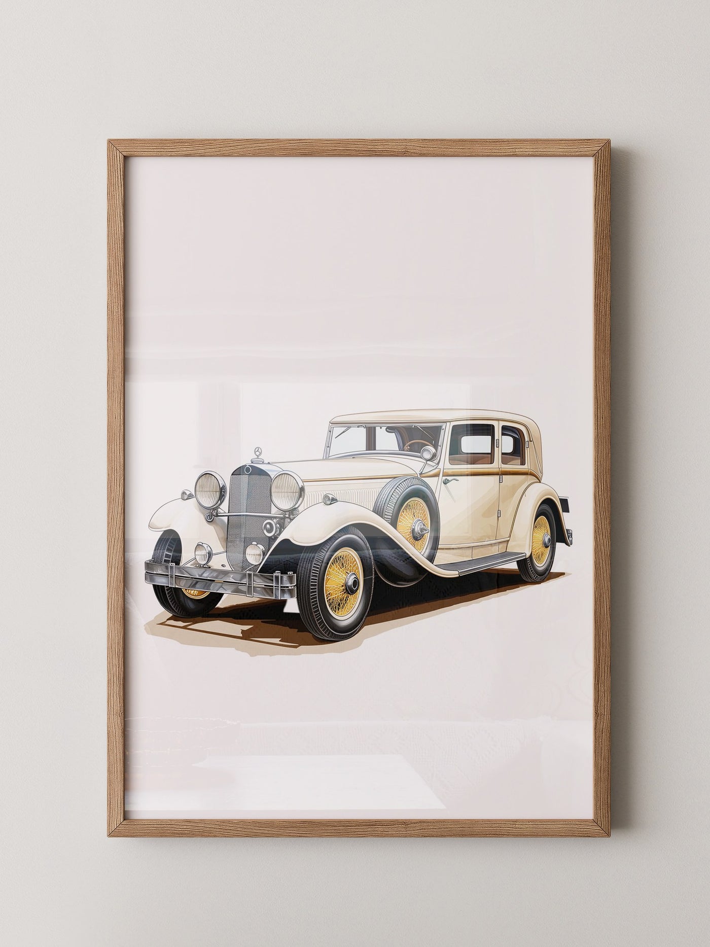 Klassischer Oldtimer cremefarben