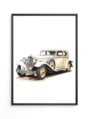 Klassischer Oldtimer cremefarben
