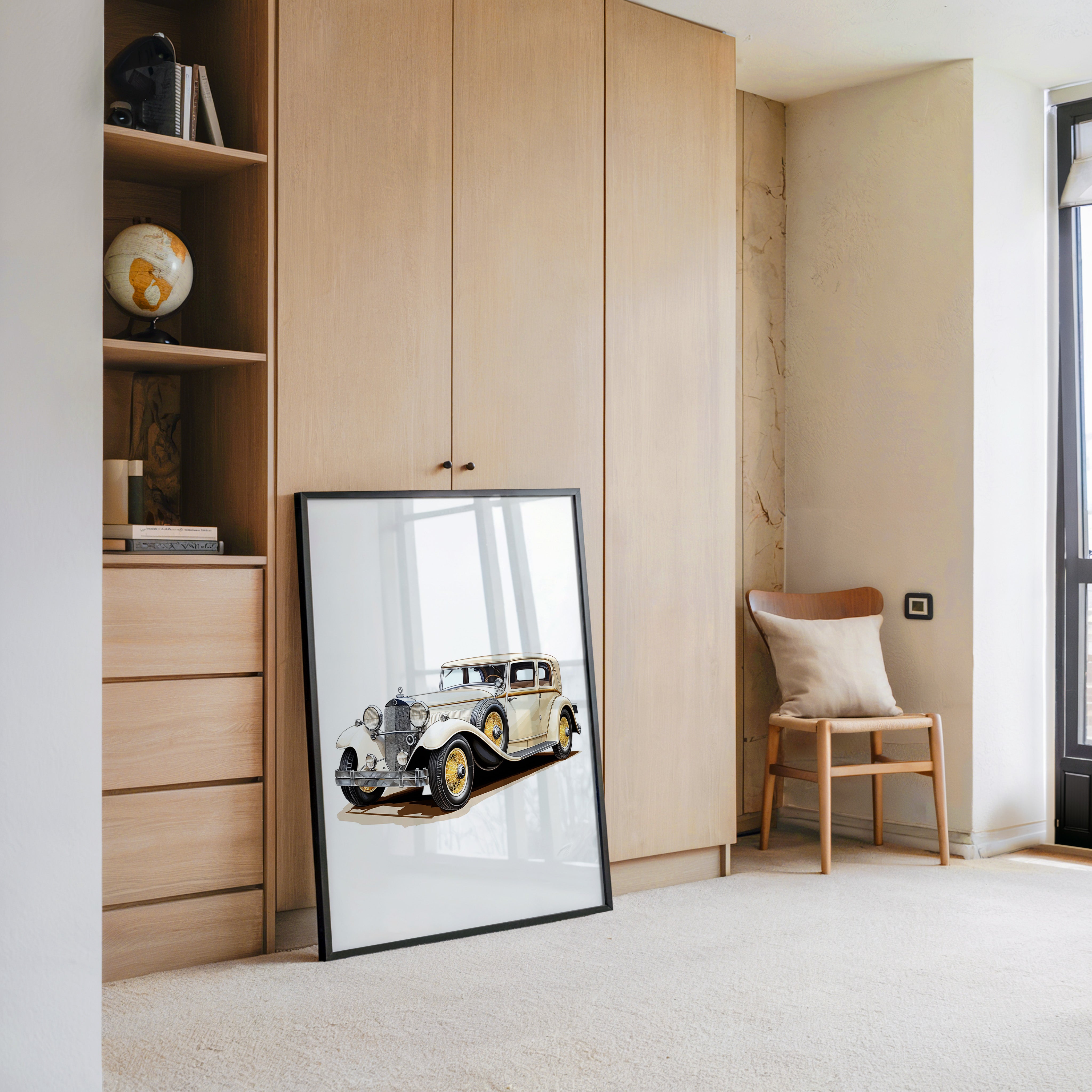 Klassischer Oldtimer cremefarben