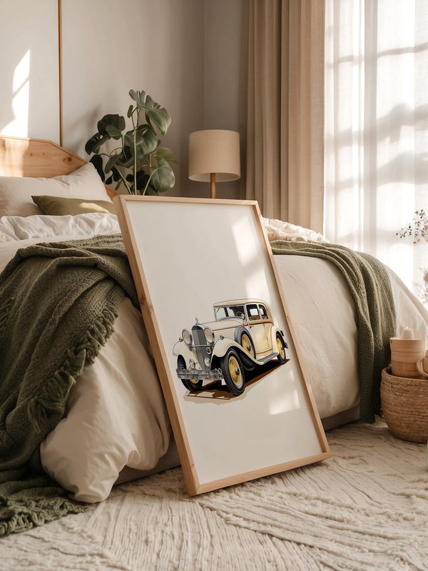 Klassischer Oldtimer cremefarben