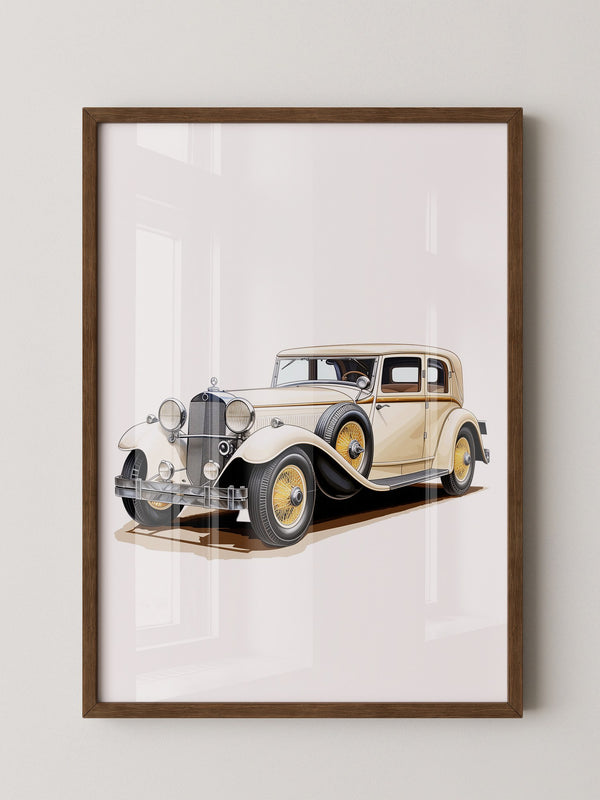 Klassischer Oldtimer cremefarben