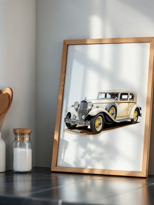 Klassischer Oldtimer cremefarben