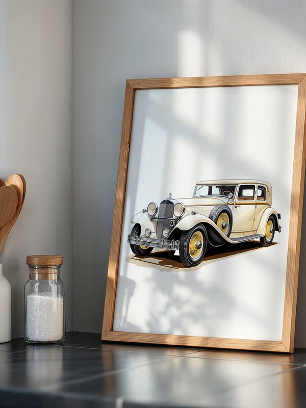 Klassischer Oldtimer cremefarben