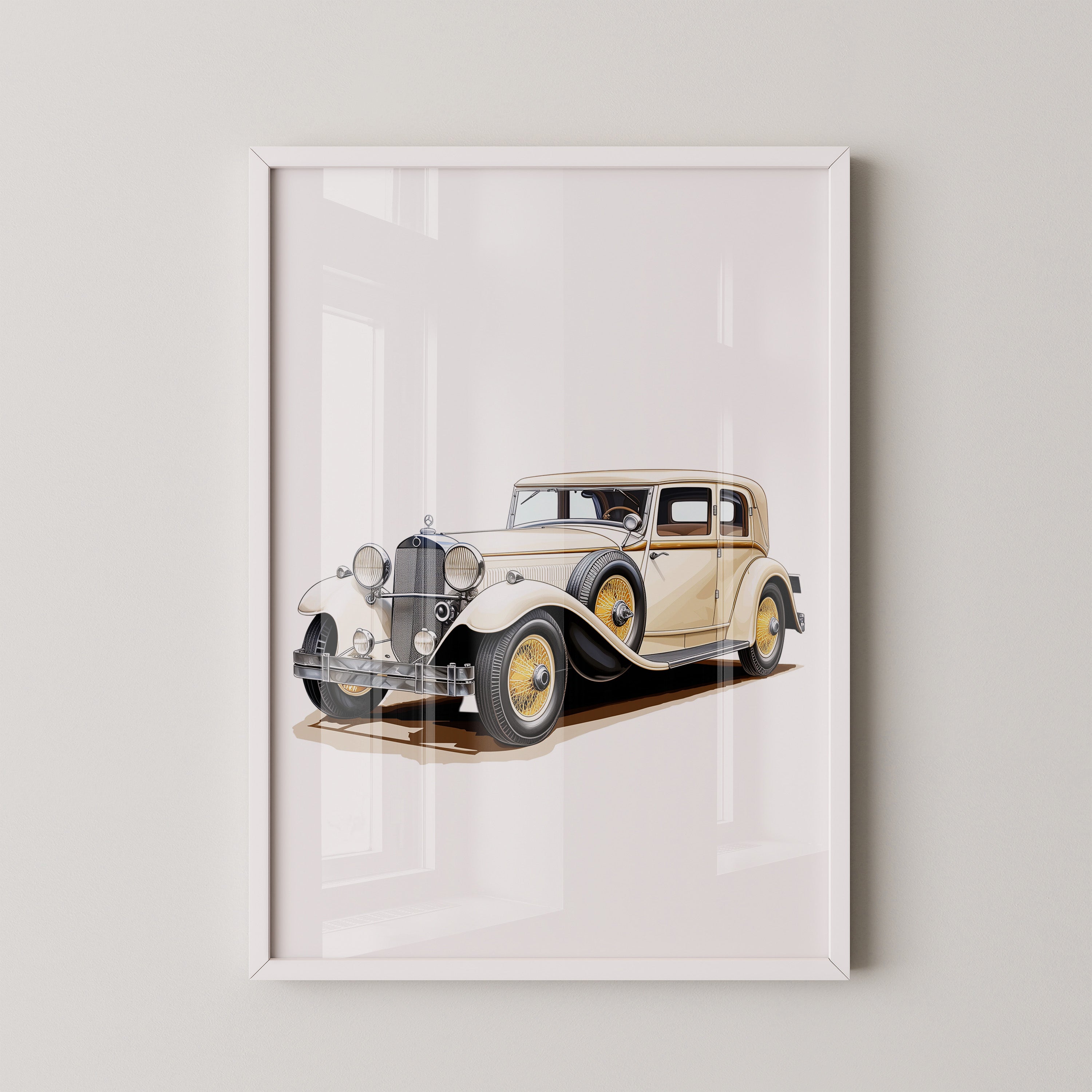 Klassischer Oldtimer cremefarben