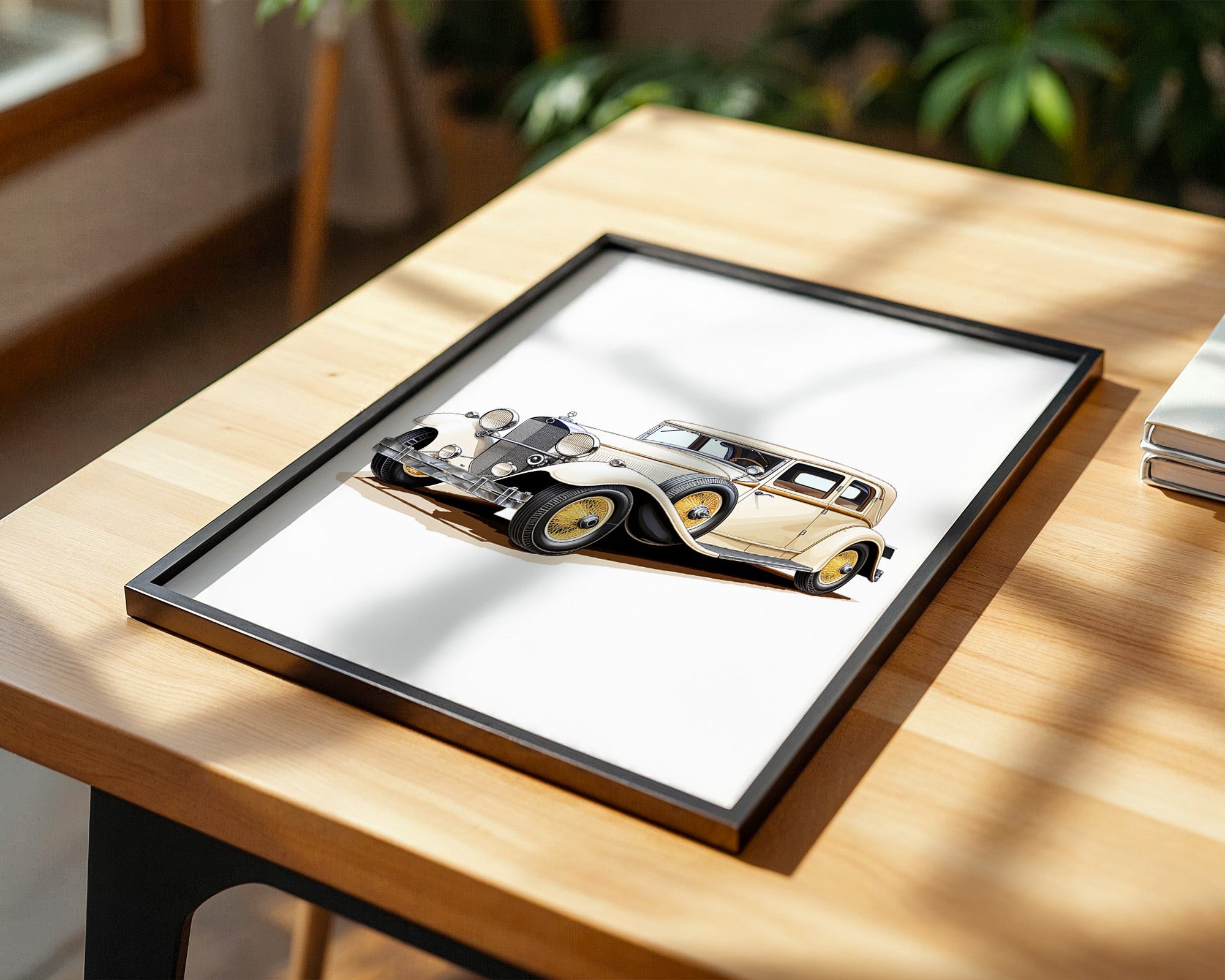 Klassischer Oldtimer cremefarben