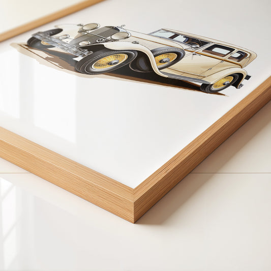 Klassischer Oldtimer cremefarben