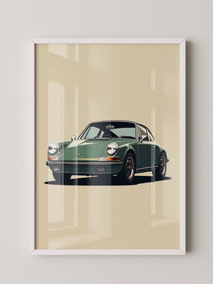 Porsche 911 Grün Retro-Design