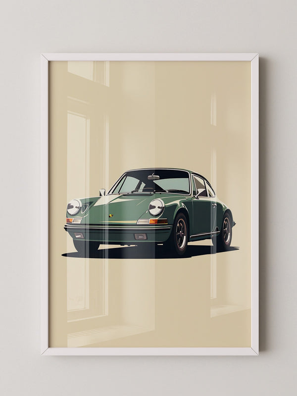 Porsche 911 Grün Retro-Design