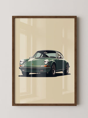 Porsche 911 Grün Retro-Design