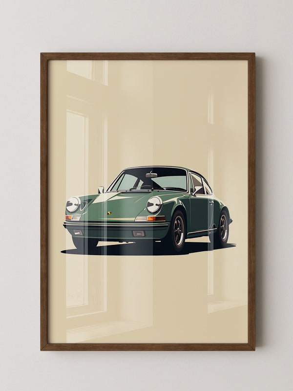 Porsche 911 Grün Retro-Design