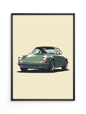 Porsche 911 Grün Retro-Design