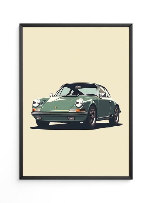 Porsche 911 Grün Retro-Design