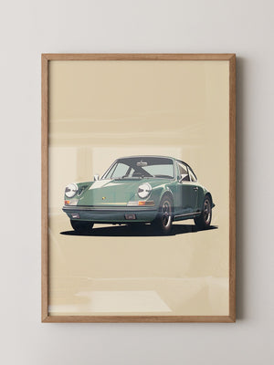 Porsche 911 Grün Retro-Design
