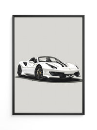 Weiße Kraft – Moderne Sportwagen-Illustration