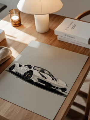 Weiße Kraft – Moderne Sportwagen-Illustration