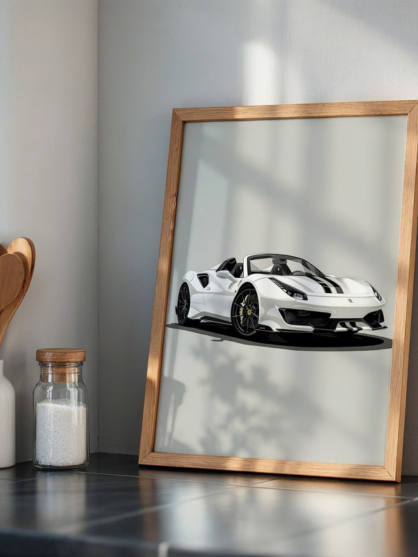 Weiße Kraft – Moderne Sportwagen-Illustration