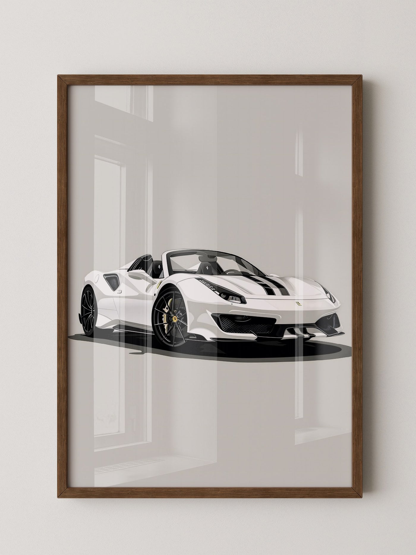 Weiße Kraft – Moderne Sportwagen-Illustration
