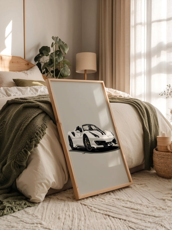 Weiße Kraft – Moderne Sportwagen-Illustration
