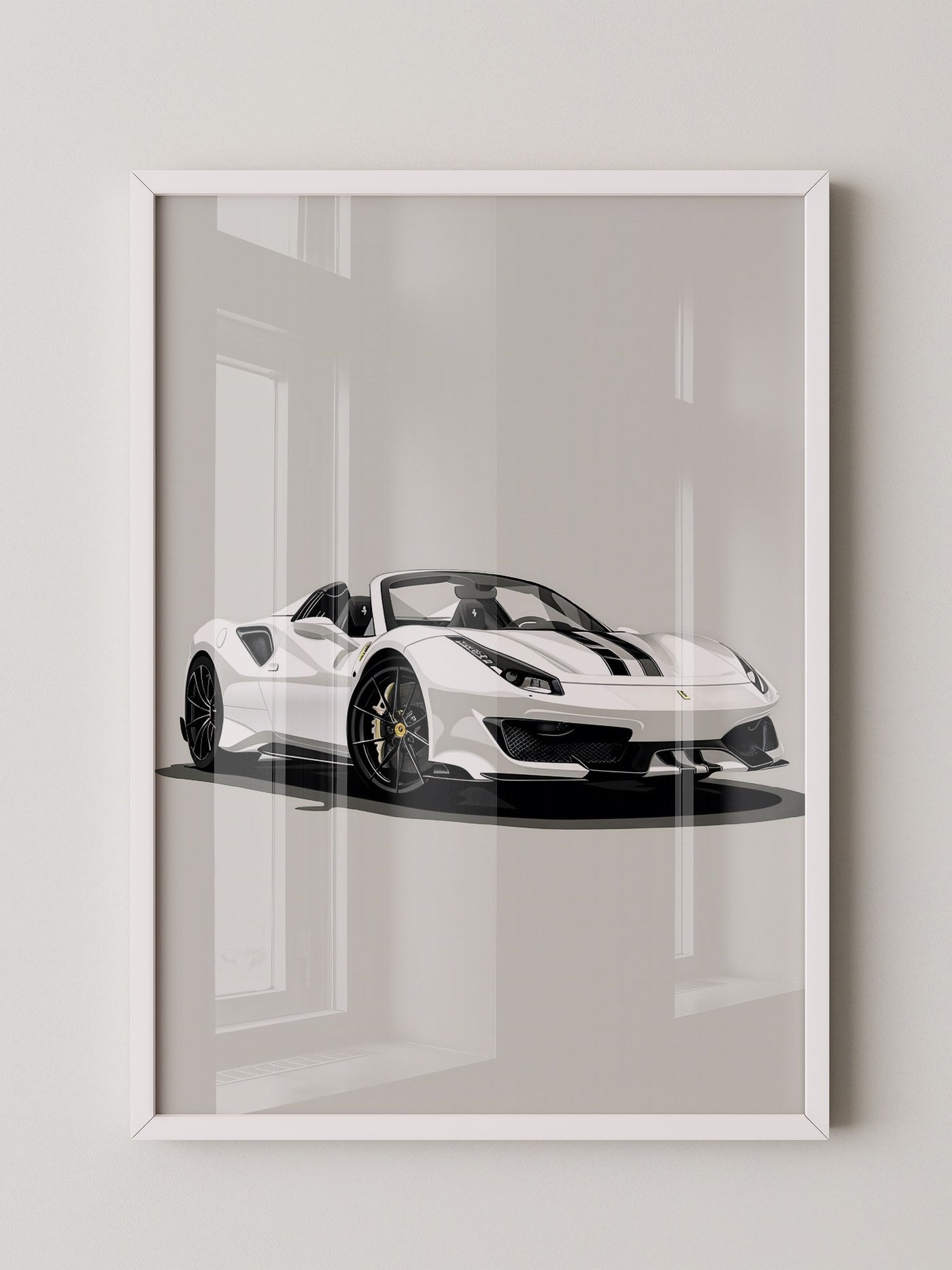 Weiße Kraft – Moderne Sportwagen-Illustration