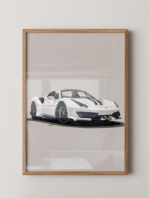 Weiße Kraft – Moderne Sportwagen-Illustration