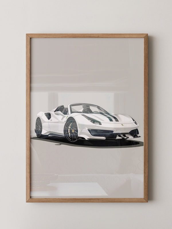 Weiße Kraft – Moderne Sportwagen-Illustration