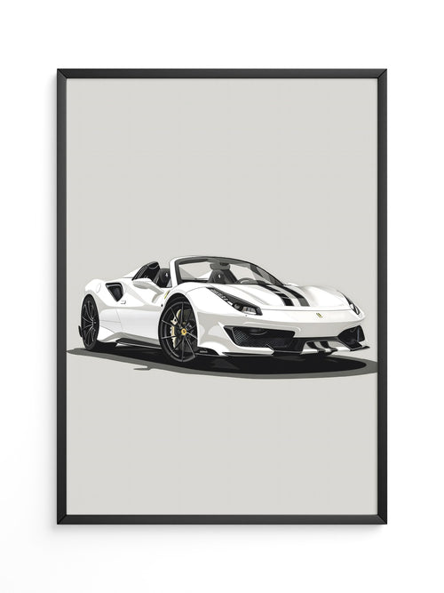 Weiße Kraft – Moderne Sportwagen-Illustration