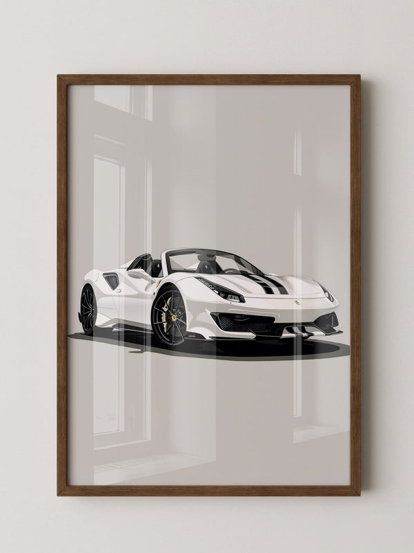Weiße Kraft – Moderne Sportwagen-Illustration