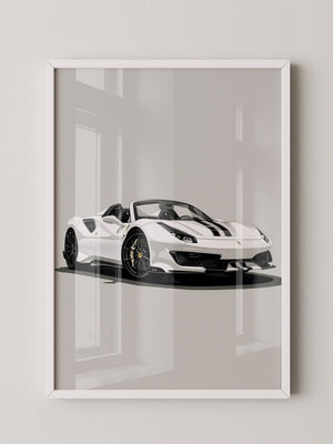Weiße Kraft – Moderne Sportwagen-Illustration