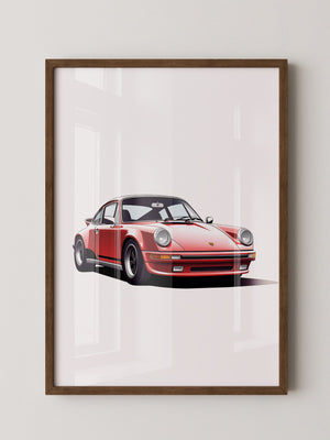 Roter Porsche 911 Illustration