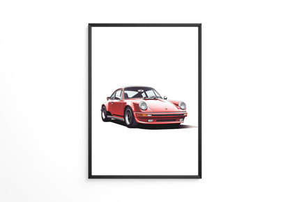 Roter Porsche 911 Illustration