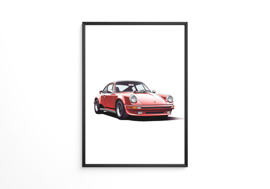 Roter Porsche 911 Illustration