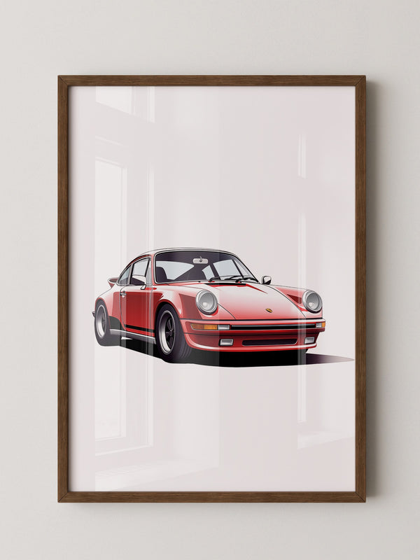 Roter Porsche 911 Illustration