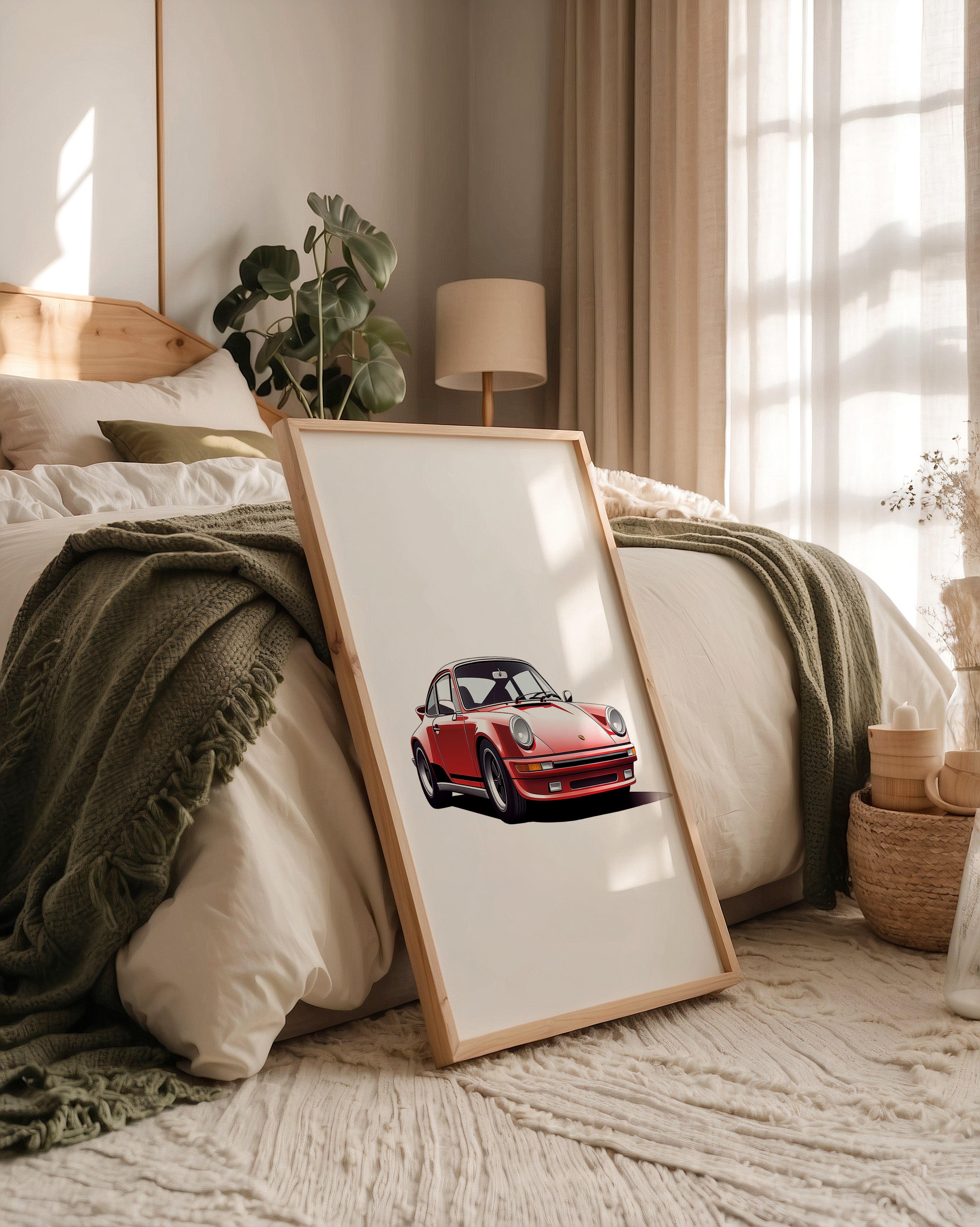 Roter Porsche 911 Illustration