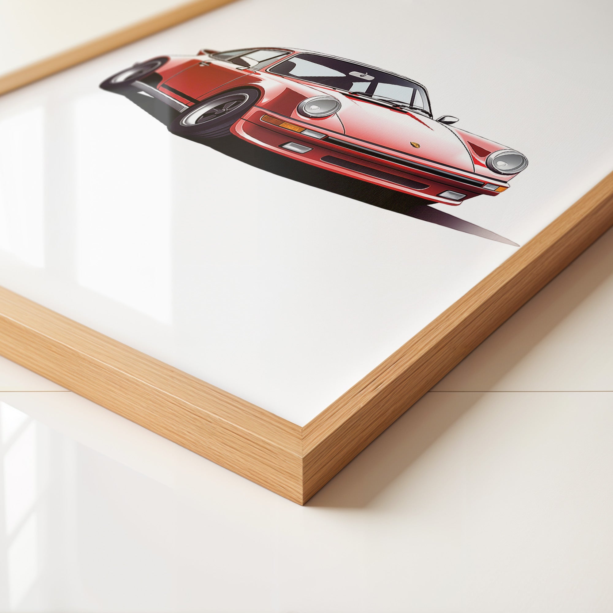 Roter Porsche 911 Illustration
