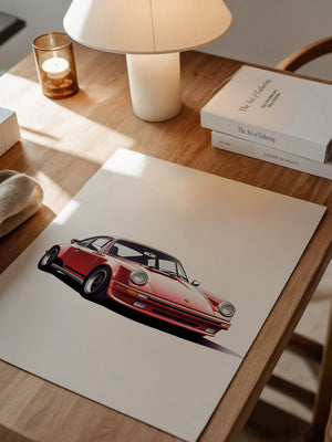 Roter Porsche 911 Illustration