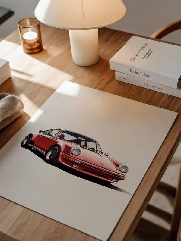 Roter Porsche 911 Illustration