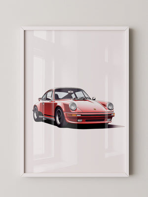 Roter Porsche 911 Illustration