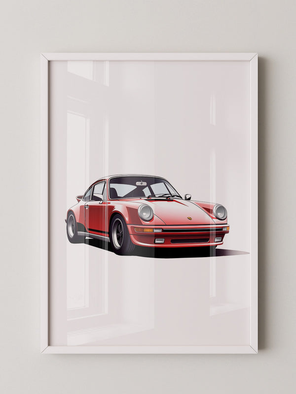 Roter Porsche 911 Illustration