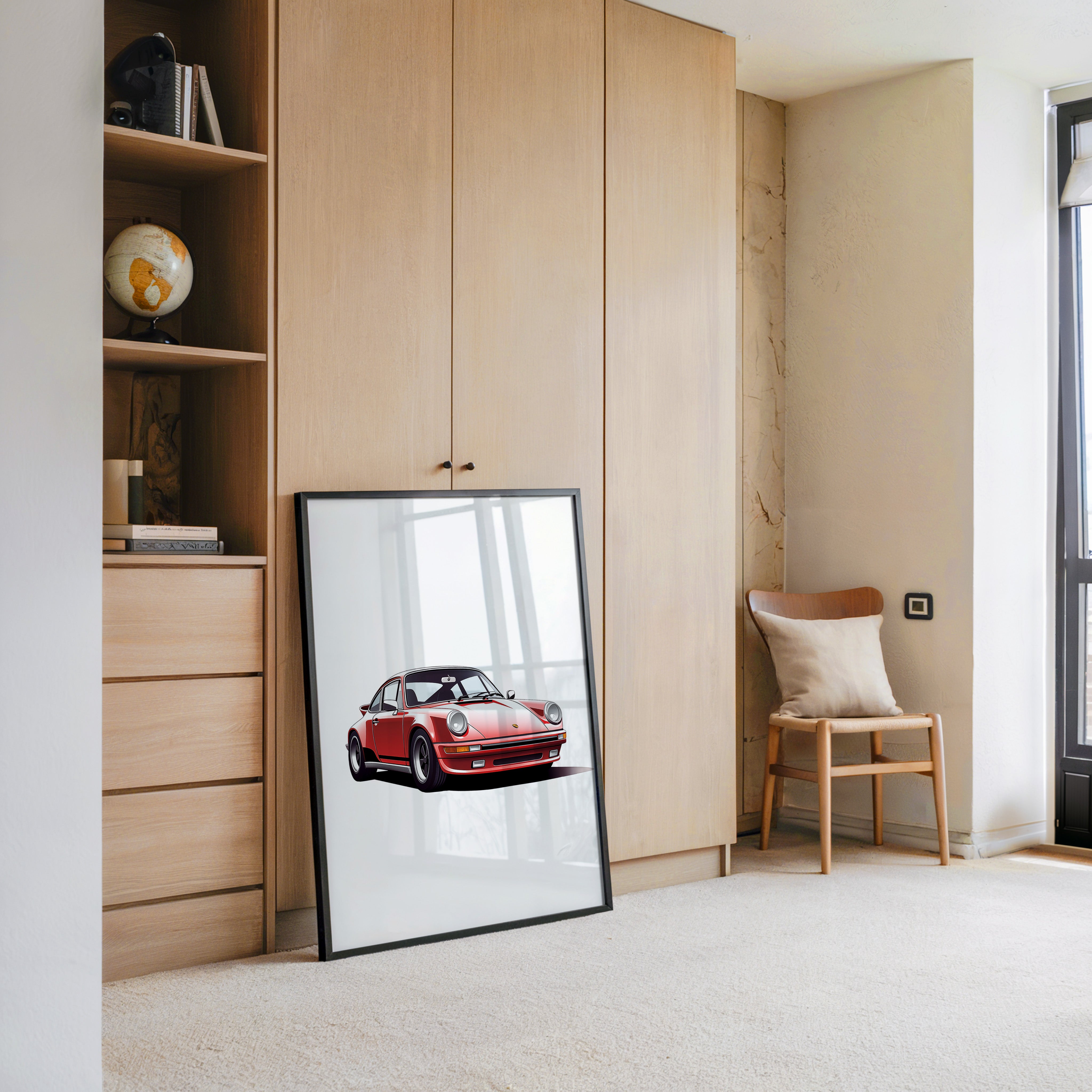 Roter Porsche 911 Illustration