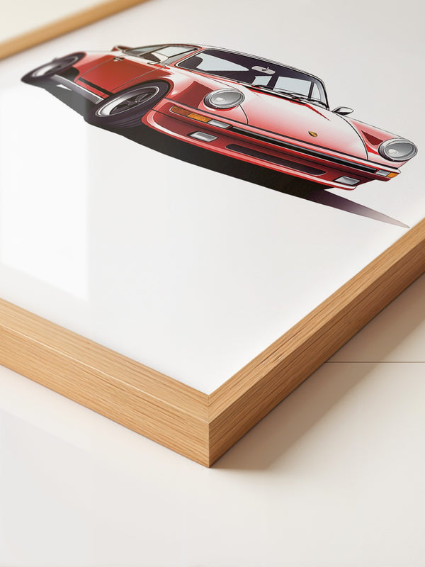Roter Porsche 911 Illustration