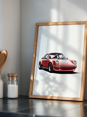 Roter Porsche 911 Illustration