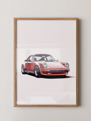 Roter Porsche 911 Illustration