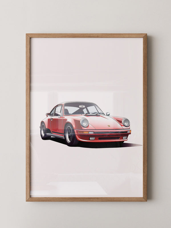 Roter Porsche 911 Illustration