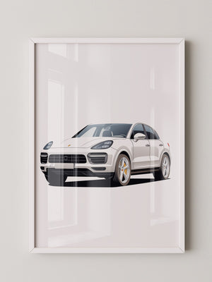 Porsche weiß modern Illustration