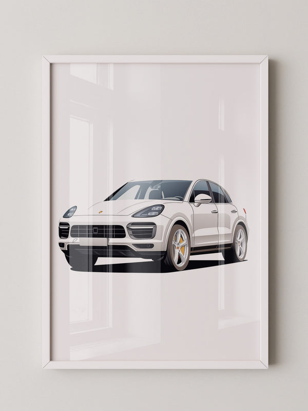 Porsche weiß modern Illustration