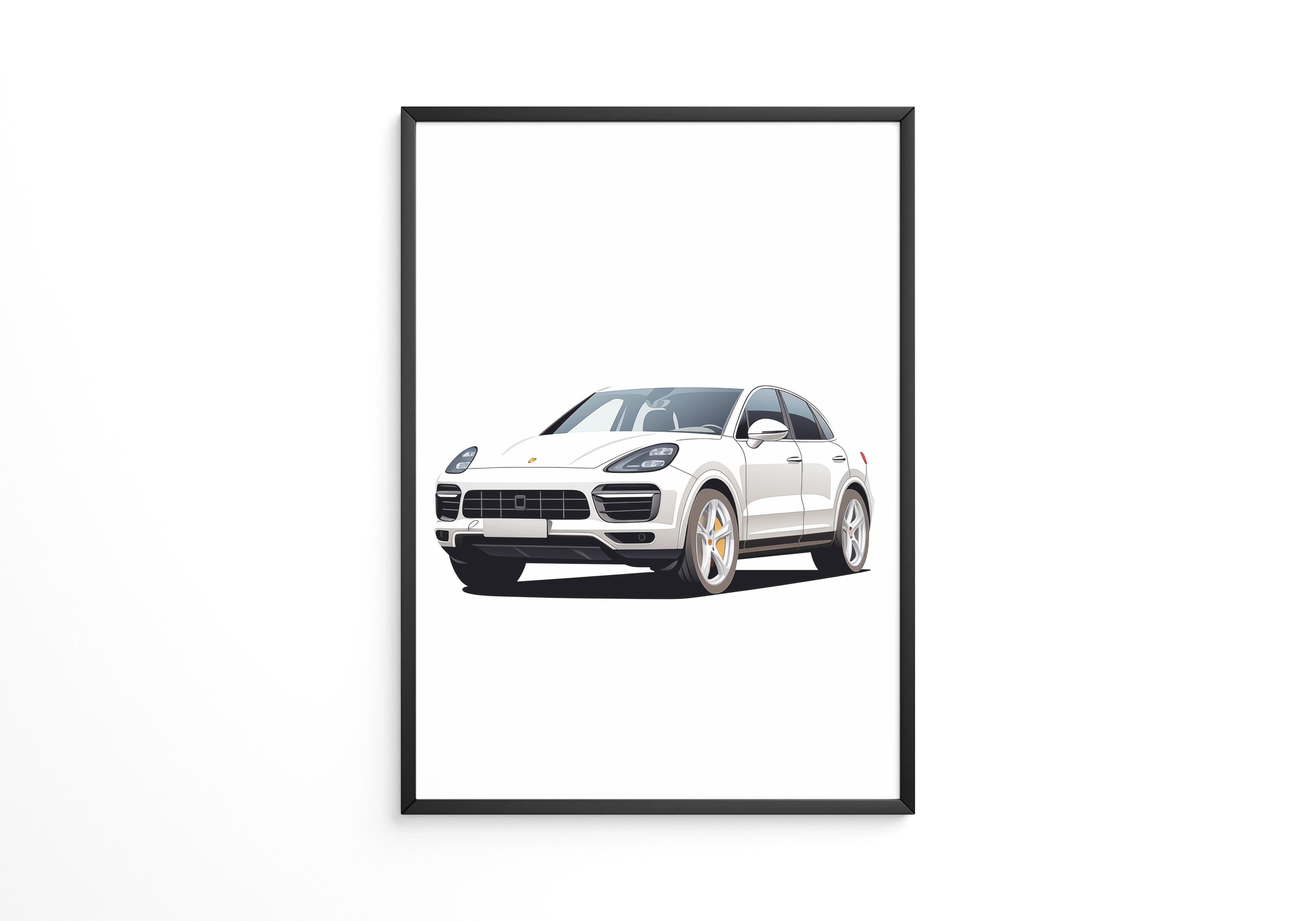 Porsche weiß modern Illustration
