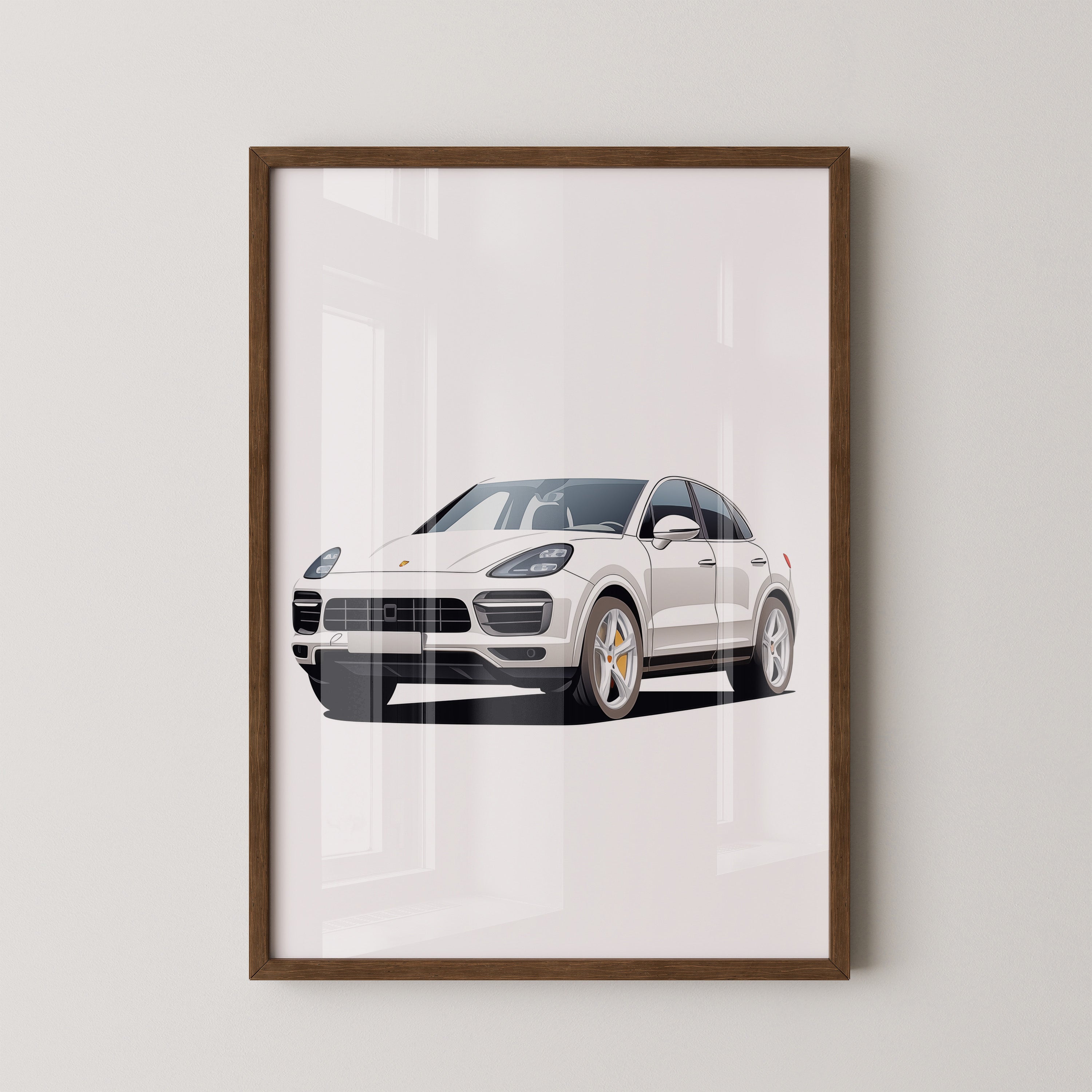 Porsche weiß modern Illustration