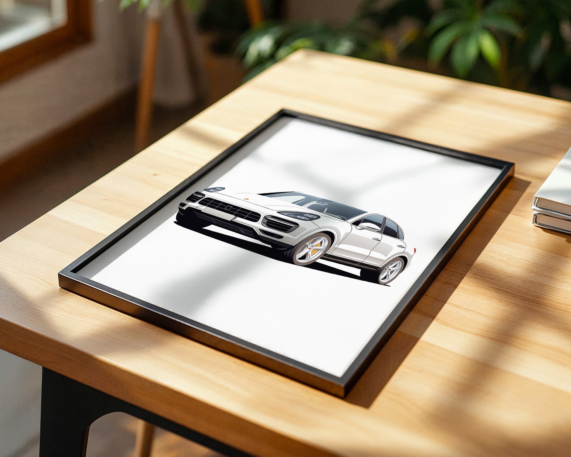 Porsche weiß modern Illustration