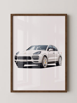 Porsche weiß modern Illustration